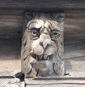 Tête de lion de la charpente